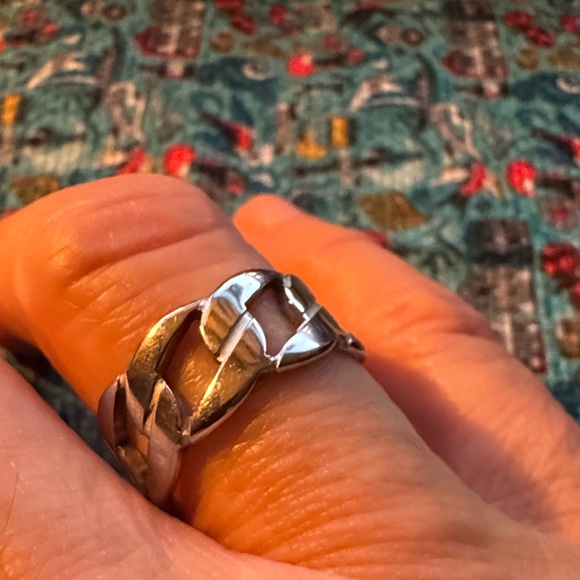 Silver Stainless Steel Chain-Link Ring - Picture 2 of 7